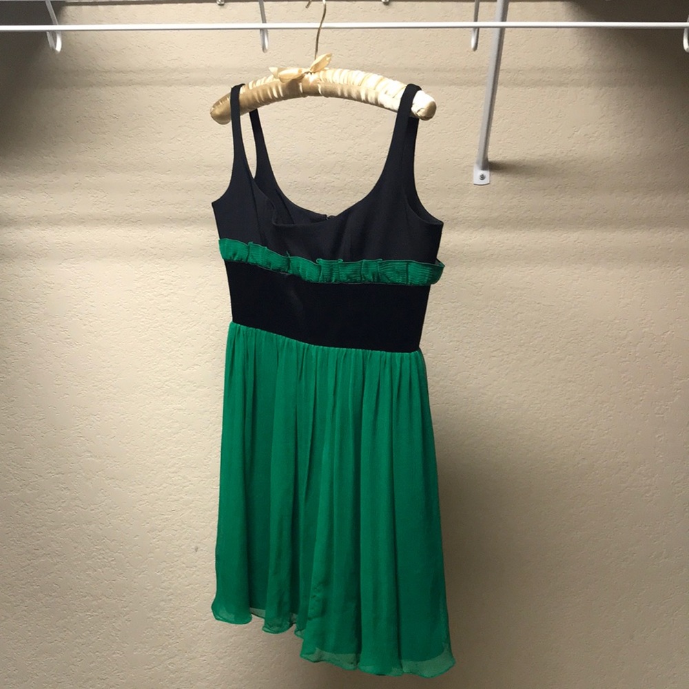Black and Green Satin and Chiffon Dress Size 6
